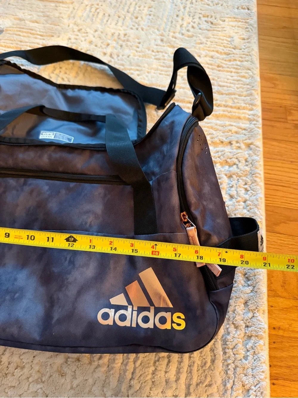adidas Gray Duffel Bag with White Logo